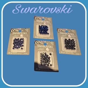 Swarovski Blue Flat Back Crystals~Lot Of 4~NEW